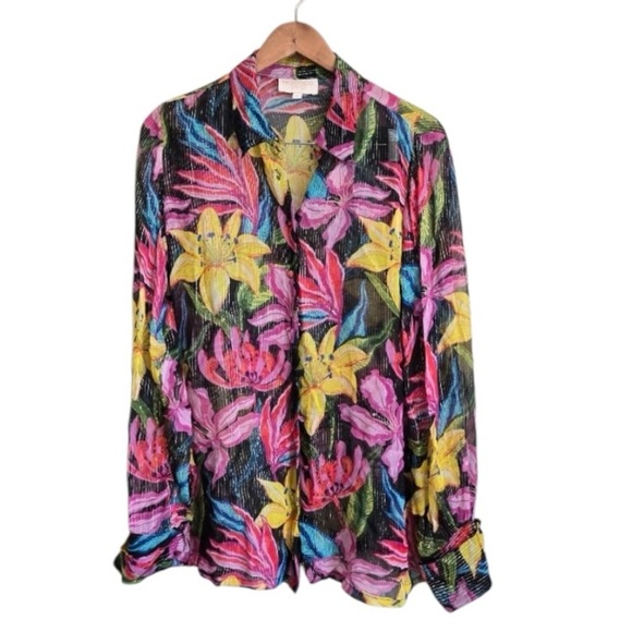 Rococo Sand Retrofete Chris Blouse Floral Georgette Top - Picture 5 of 15